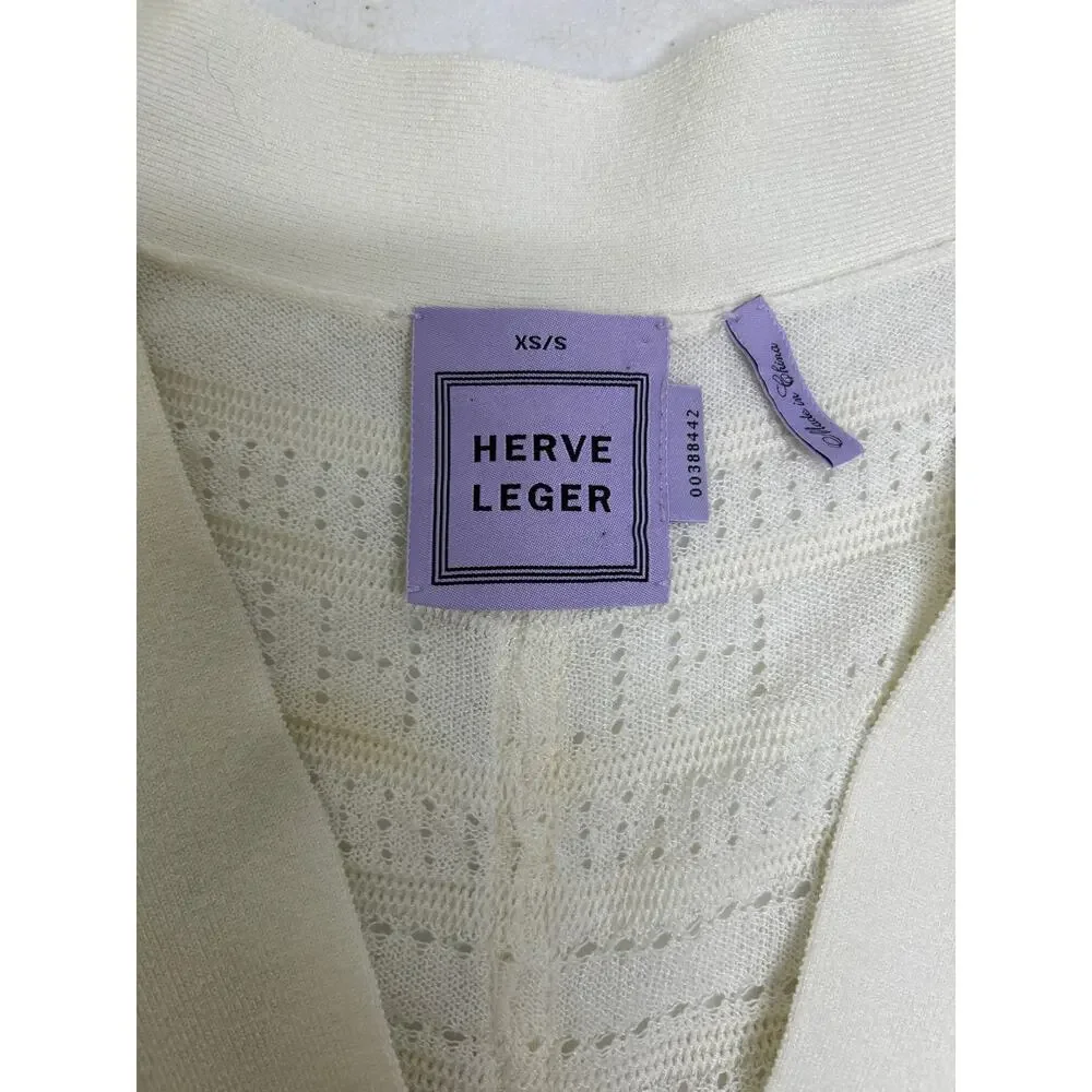 Herve Leger Marian Knit Cover Up in Alabaster. Size XS/S